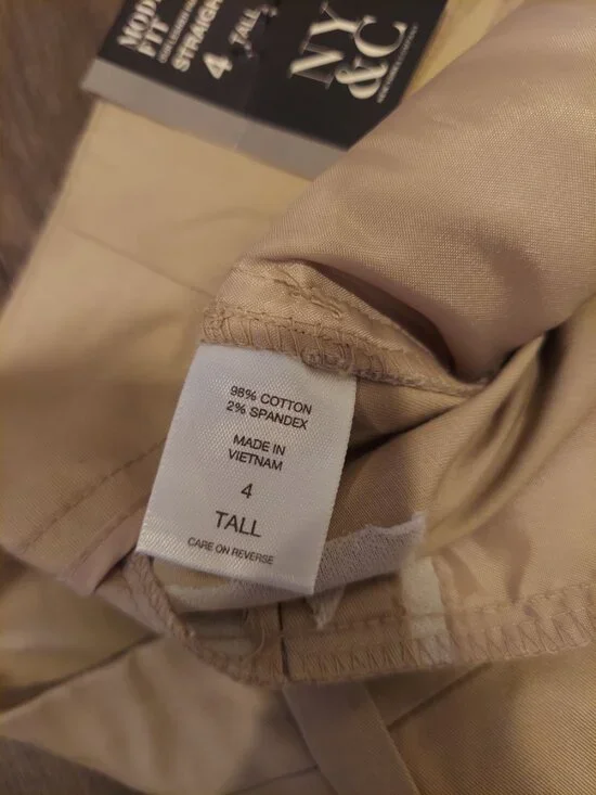 New York & Company 7th Avenue Design Studio Pants Women’s 4 Tall Khaki - Picture 11 of 12